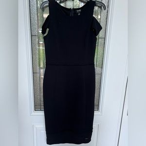 Nicole by Nicole Miller black cold shoulder dress.size medium stretch fabric